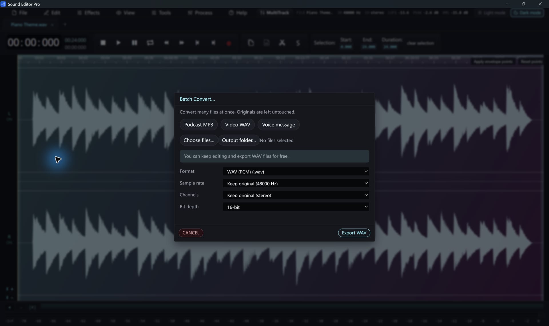 Sound Editor Pro – Batch converter