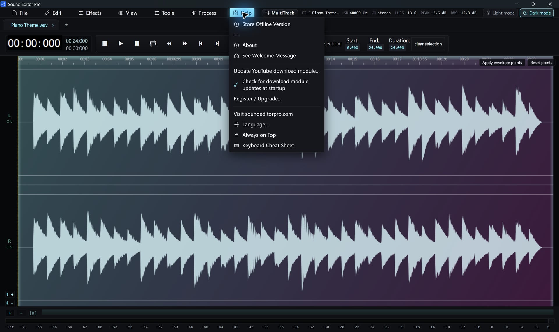 Sound Editor Pro – Options and preferences